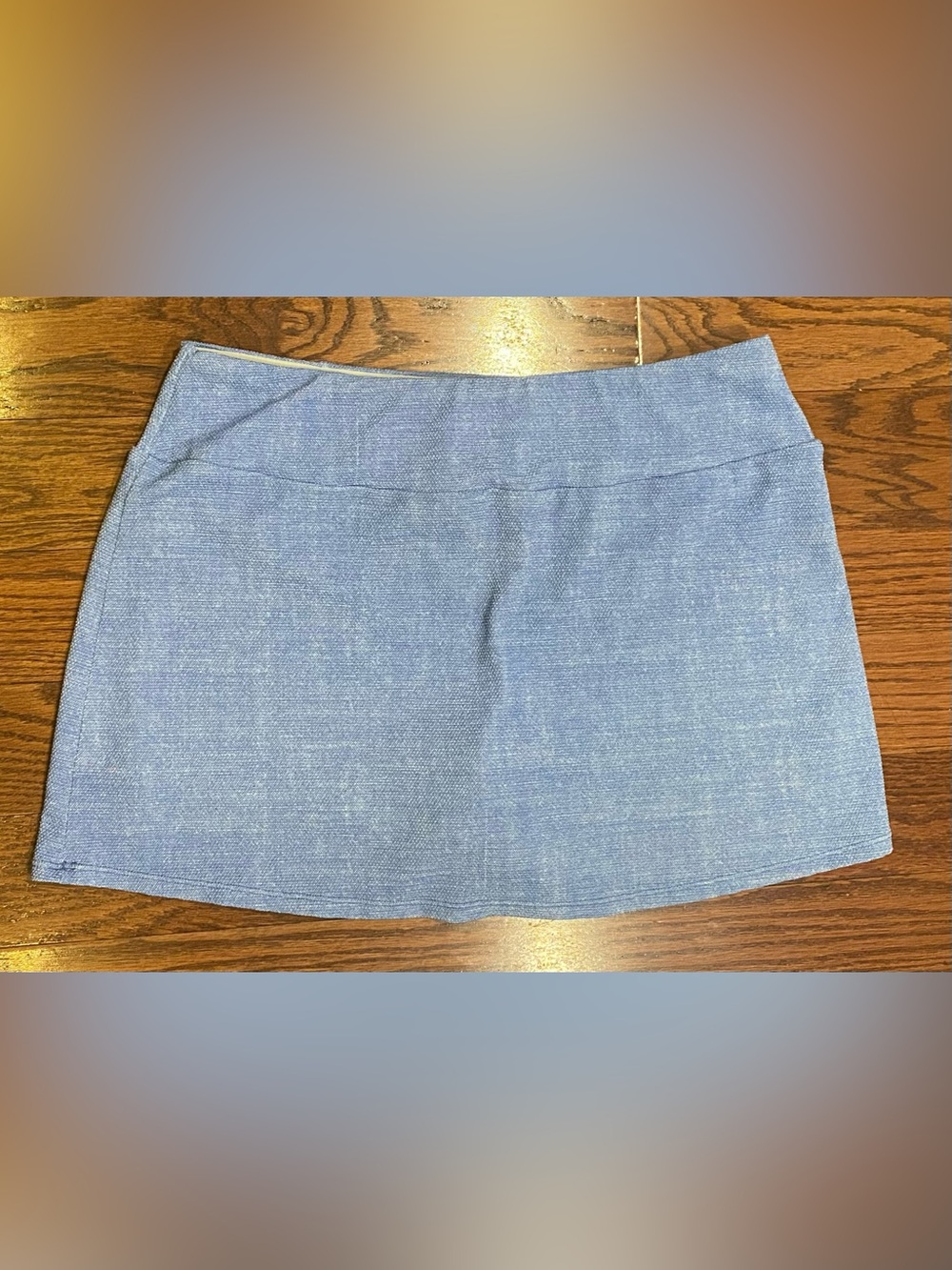 NWOT Tommy Bahama Island Cays Skort Sz L Blue Heathered USA Zip Waist Pocket